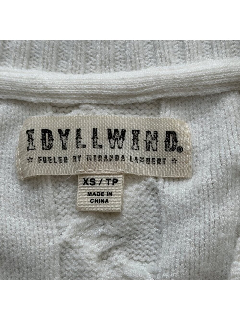 Idyllwind Miranda Lambert Women XS Cardigan Western Horse Rodeo Cable Knit Ivory - Picture 4 of 8